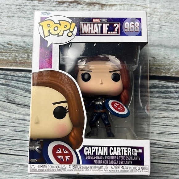 Marvel Funko Pop What If Captain Carter Stealth Suit 968 - 3” Bobble Head Figure - Picture 1 of 5